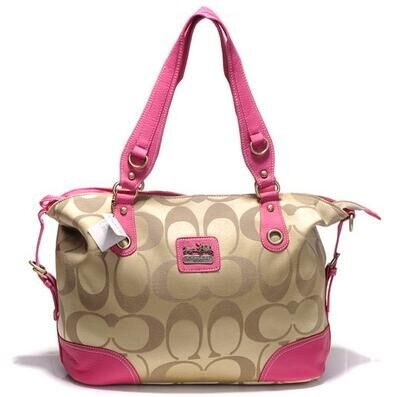 Coach Logo In Signature Small Pink Totes BKR | Women